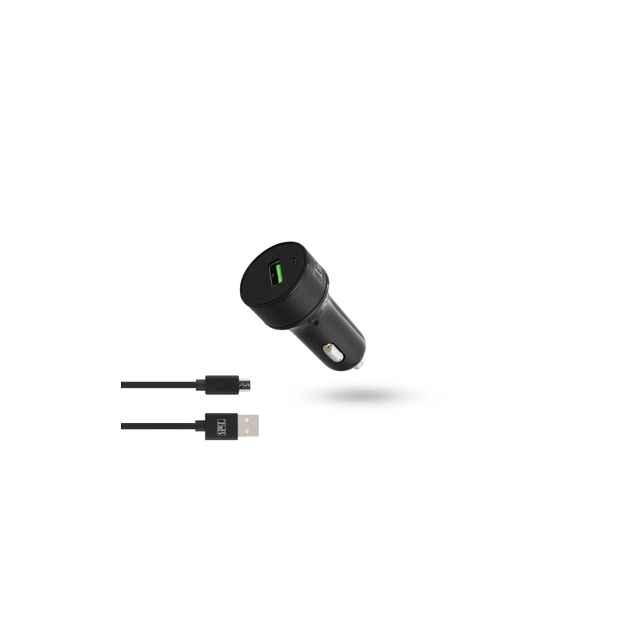 TnB 8696 In-car charger 12, 24V, 1m, Number of inlets/outlets: 1 USB QC 3.0, with USB cable, micro USB, Black