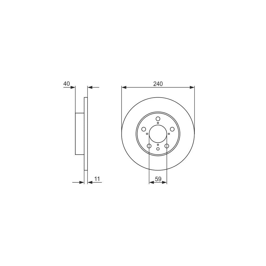 BOSCH 0 986 478 444 Brake Disc Solid Oiled with bolts screws
