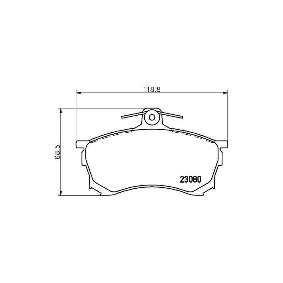 Hella 8DB 355 016 671 Brake Pad Set For Mitsubishi Carisma With Acoustic Wear Warning With Brake Caliper Screws