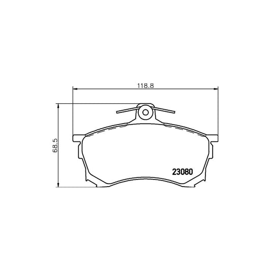 Hella 8DB 355 016 671 Brake Pad Set For Mitsubishi Carisma With Acoustic Wear Warning With Brake Caliper Screws