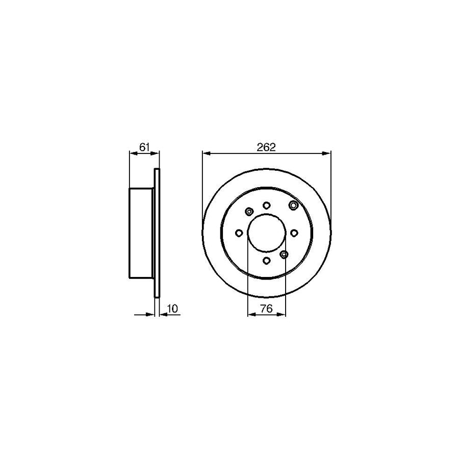 BOSCH 0 986 479 125 Brake Disc Solid Oiled