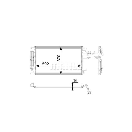 MAHLE ORIGINAL AC 57 000P Air conditioning condenser for KIA SPORTAGE with dryer