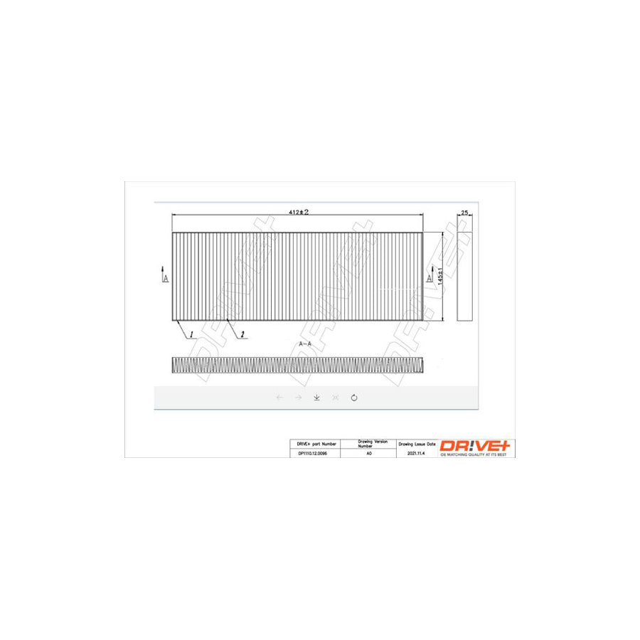 Dr!Ve+ Dp1110.12.0096 Pollen Filter | Duco Car Parts UK Car Parts