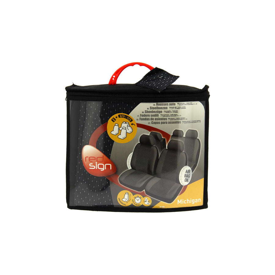 RED SIGN 167855 Car seat cover Black, Polyester, Front and Rear