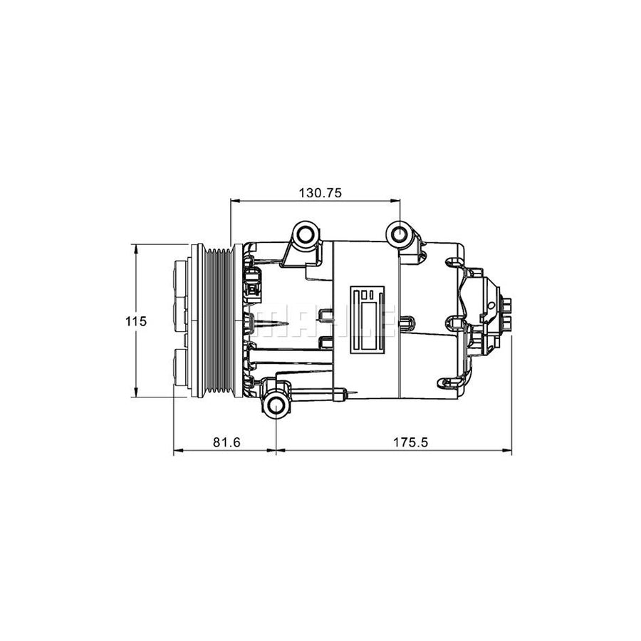 MAHLE ORIGINAL ACP 1331 000P Compressor, air conditioning PAG 46 YF, Refrigerant: R 1234yf, R 134a, with seal ring, without oil drain plug