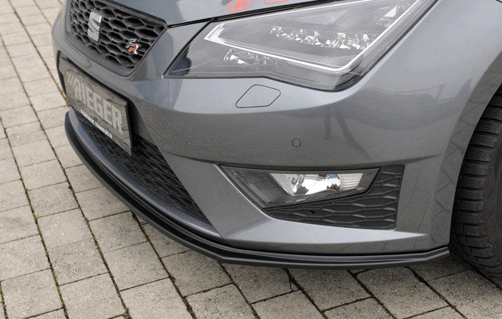 Rieger 00027022 SEAT 5F Front Splitter (Leon FR & Leon Cupra) -  Matte Black