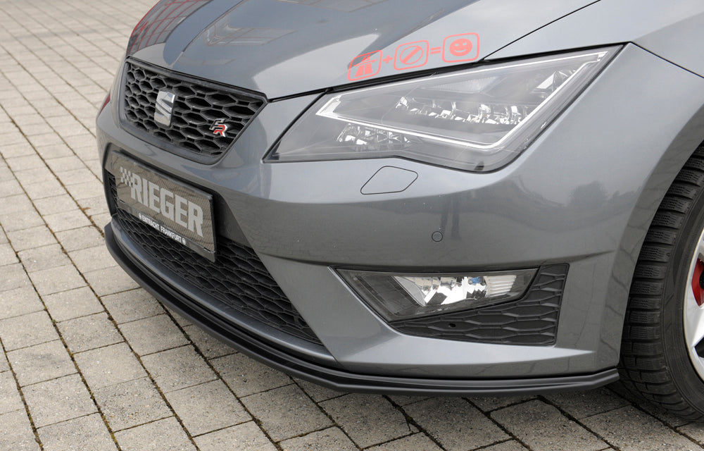Rieger 00027022 SEAT 5F Front Splitter (Leon FR & Leon Cupra) -  Matte Black