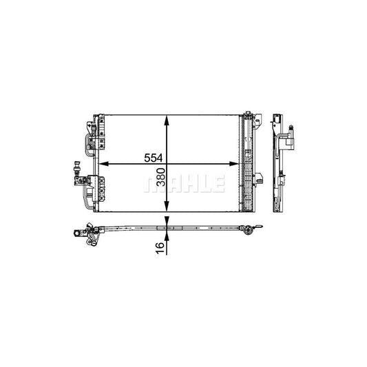 MAHLE ORIGINAL AC 665 000P Air conditioning condenser with dryer