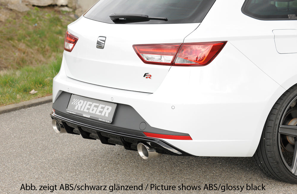 Rieger 00027021 SEAT 5F Leon FR Rear Diffuser for Sport Tailpipe Left & Right -  Matte Black