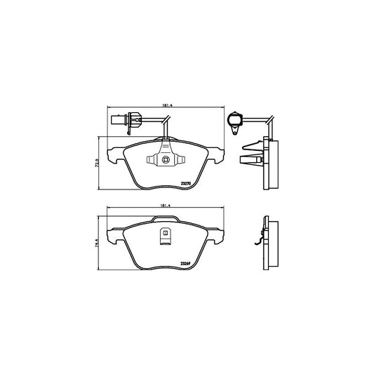 Hella 8DB 355 008 921 Brake Pad Set With Integrated Wear Warning Contact