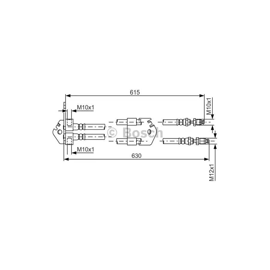 BOSCH 1 987 481 806 Brake Hose for FORD TRANSIT 630Mm