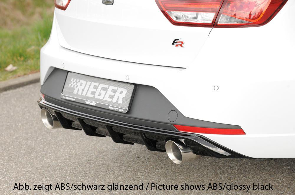Rieger 00027021 SEAT 5F Leon FR Rear Diffuser for Sport Tailpipe Left & Right -  Matte Black