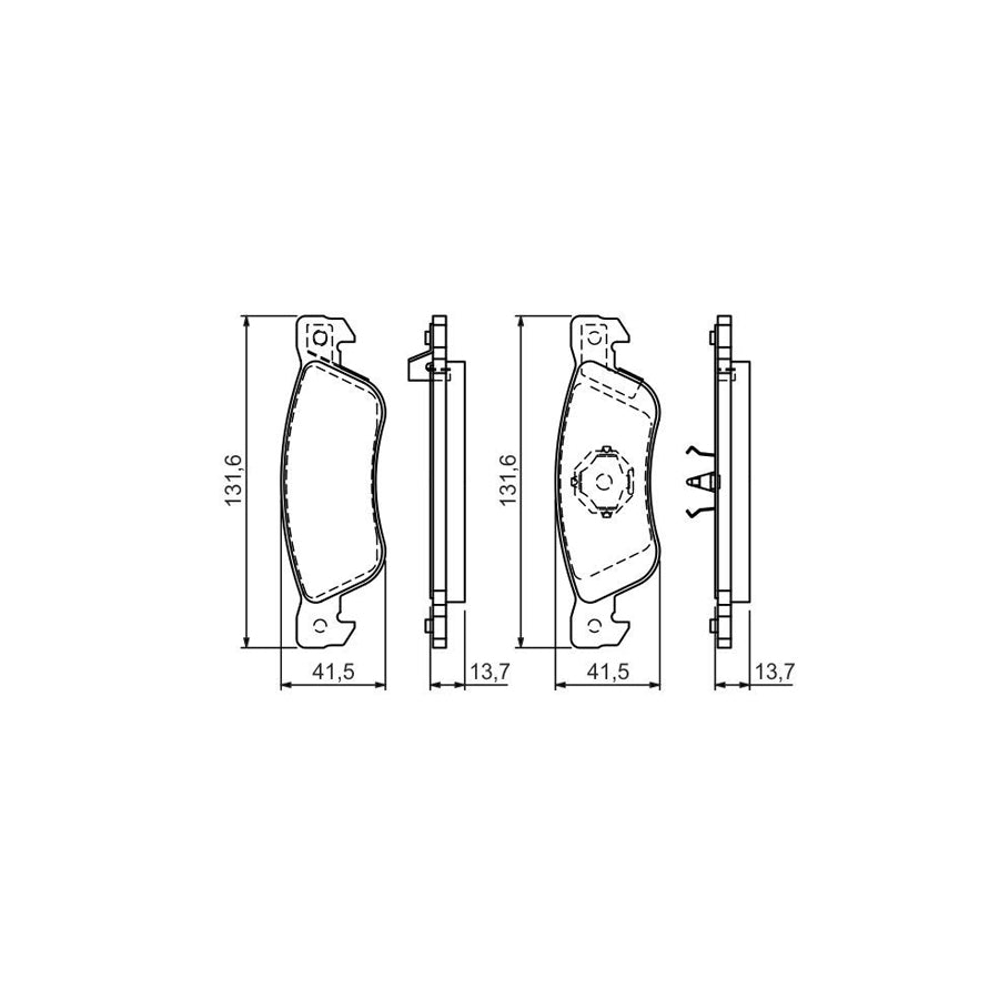 Bosch 0986424262 Brake Pad Set For Isuzu Trooper With Acoustic Wear Warning With Anti Squeak Plate With Mounting Manual BP126
