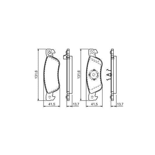 Bosch 0986424262 Brake Pad Set For Isuzu Trooper With Acoustic Wear Warning With Anti Squeak Plate With Mounting Manual BP126
