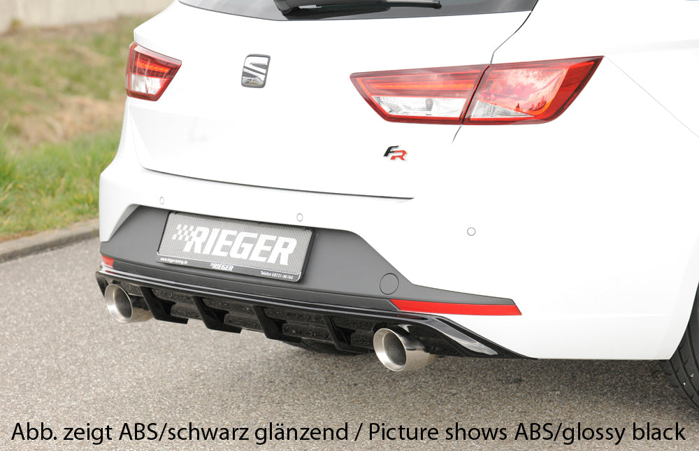 Rieger 00027021 SEAT 5F Leon FR Rear Diffuser for Sport Tailpipe Left & Right -  Matte Black