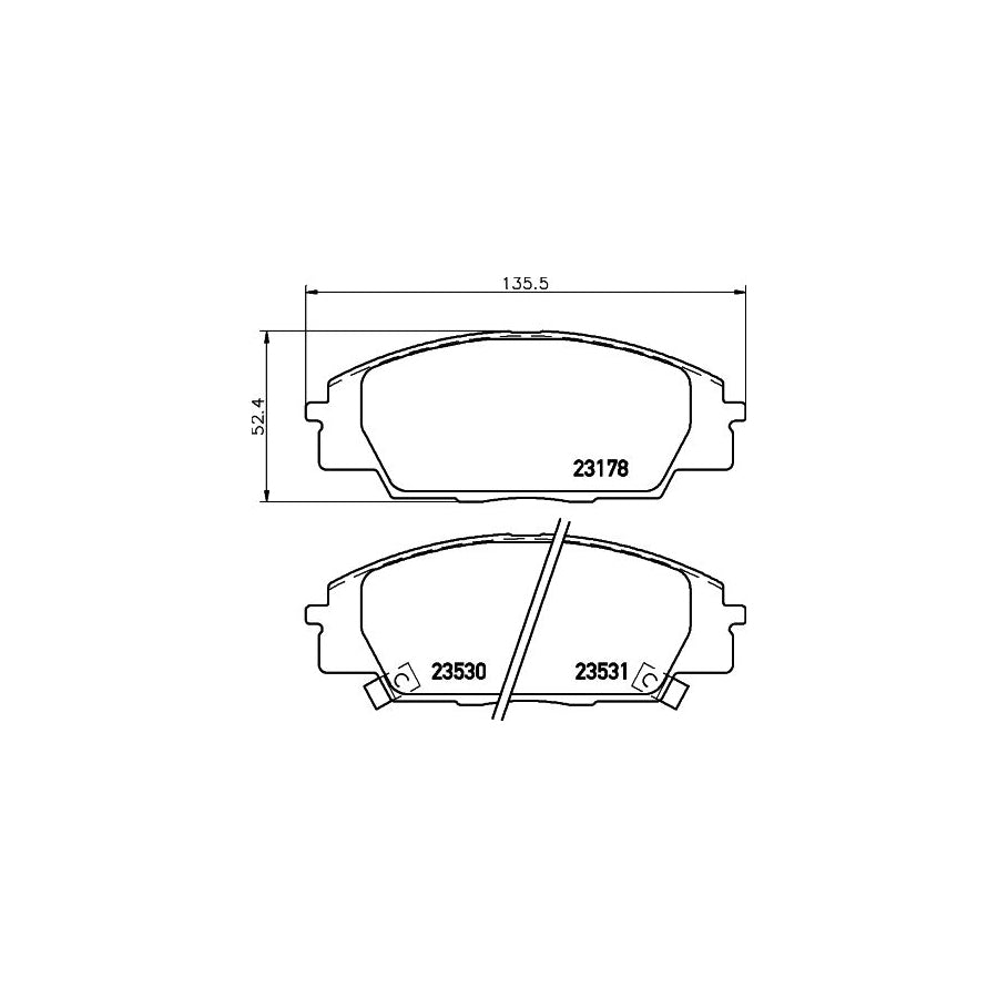 Hella 8DB 355 009 731 Brake Pad Set With Acoustic Wear Warning