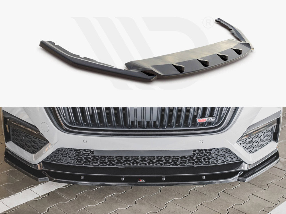 Maxton Design SK-OC-4-RS-FD3T Front Splitter V3 Skoda Octavia Rs MK4 (2020-) | Duco Car Parts UK Car Parts