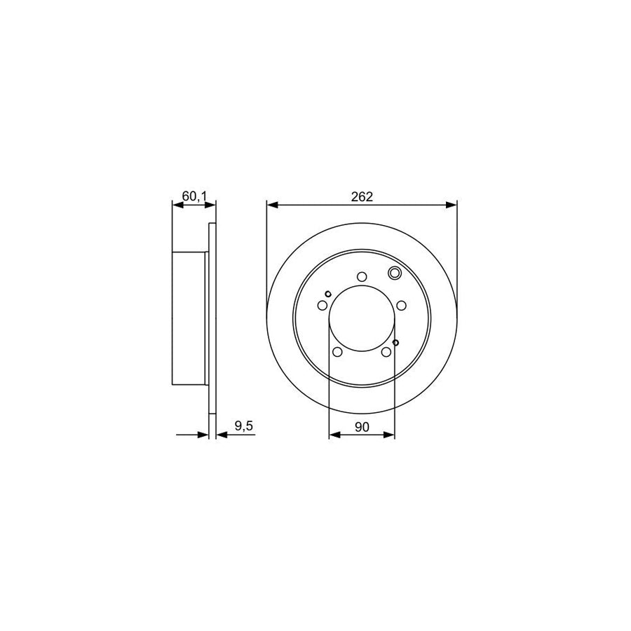 BOSCH 0 986 479 512 Brake Disc for MITSUBISHI Shogun Pinin V60 Solid Oiled