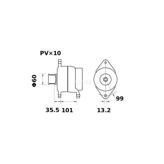 MAHLE ORIGINAL 011 54 V1 Piston Ring Kit Cyl.Bore: 80,2mm