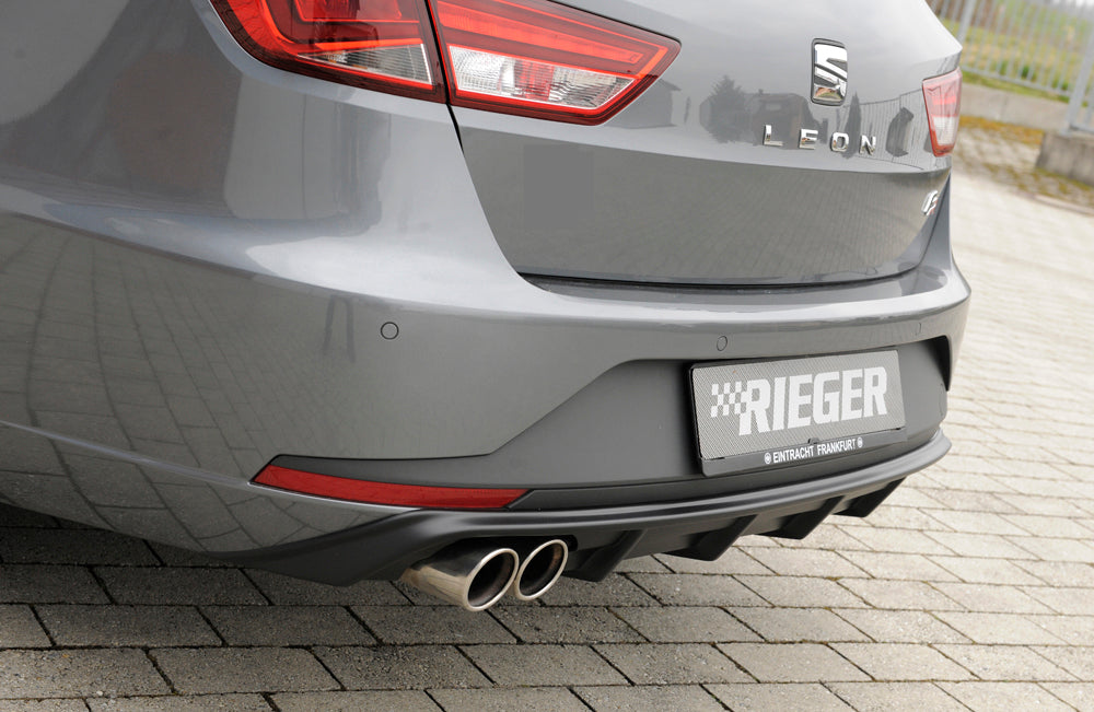 Rieger 00027020 SEAT 5F Leon FR Rear Diffuser for Twin Tailpipe Left -  Matte Black