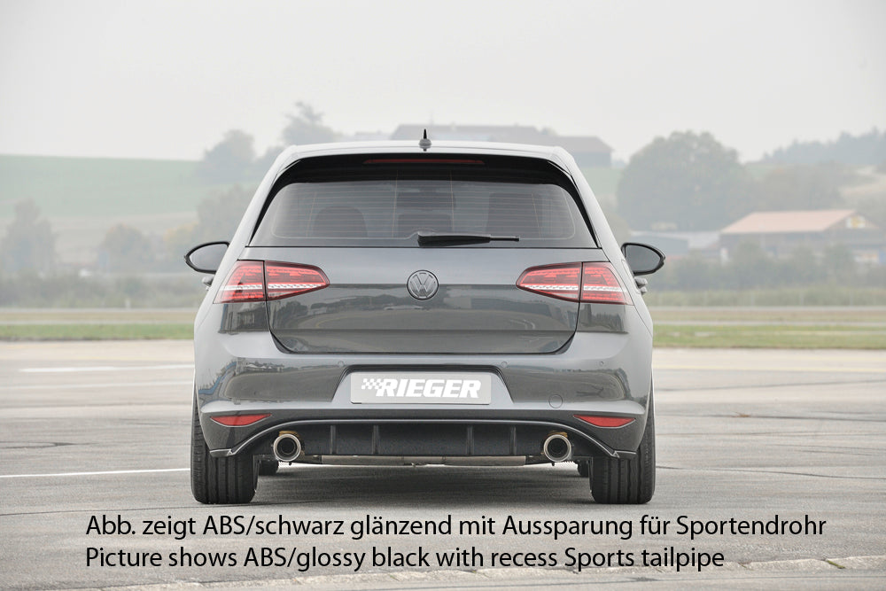 Rieger 00059562 VW Mk7 Golf GTI Rear Diffuser for Original Tailpipe Left & RIght - V6-Look -  Matte Black
