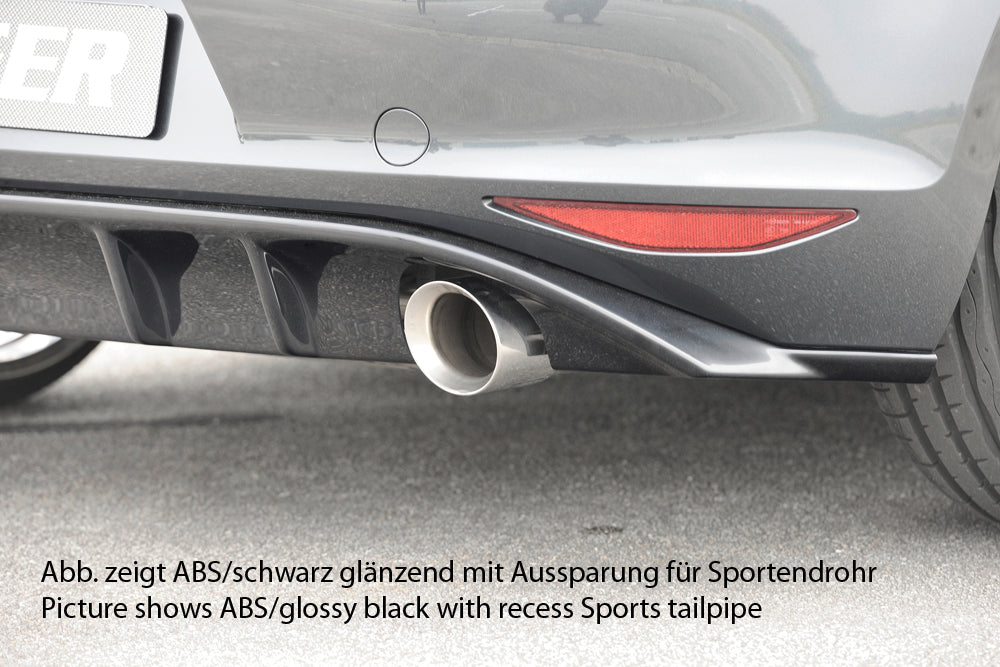 Rieger 00059562 VW Mk7 Golf GTI Rear Diffuser for Original Tailpipe Left & RIght - V6-Look -  Matte Black