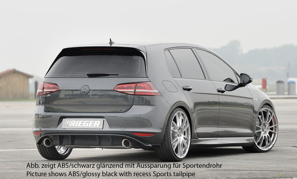 Rieger 00059562 VW Mk7 Golf GTI Rear Diffuser for Original Tailpipe Left & RIght - V6-Look -  Matte Black
