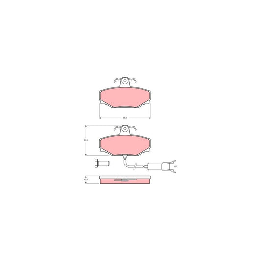 TRW Gdb462 Brake Pad Set For Jaguar Xj Incl. Wear Warning Contact, With Brake Caliper Screws, With Accessories