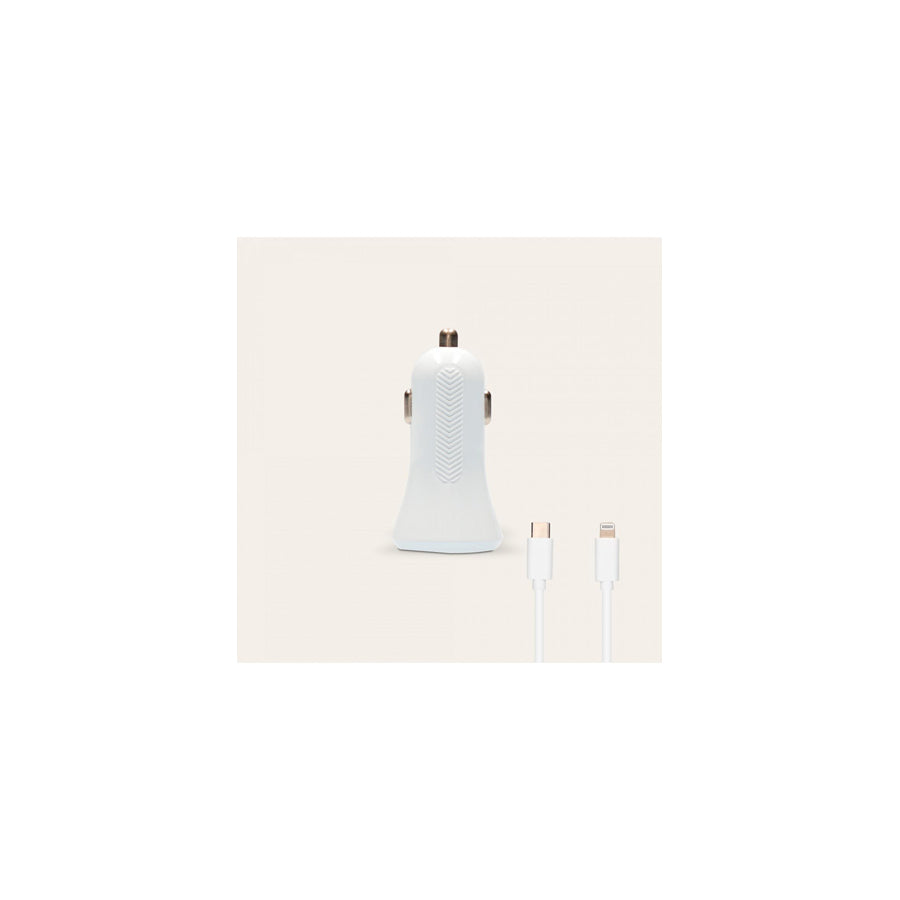 KSIX B0914CRC03 In-car charger Power Delivery Tech, Number of inlets/outlets: 1 USB, Lightning, USB type-C, White