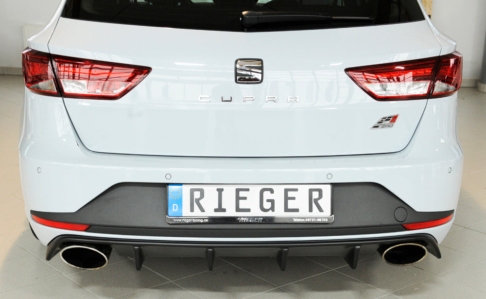 Rieger 00027024 SEAT 5F Leon Cupra Rear Diffuser for Original Tailpipe Left & RIght -  Matte Black