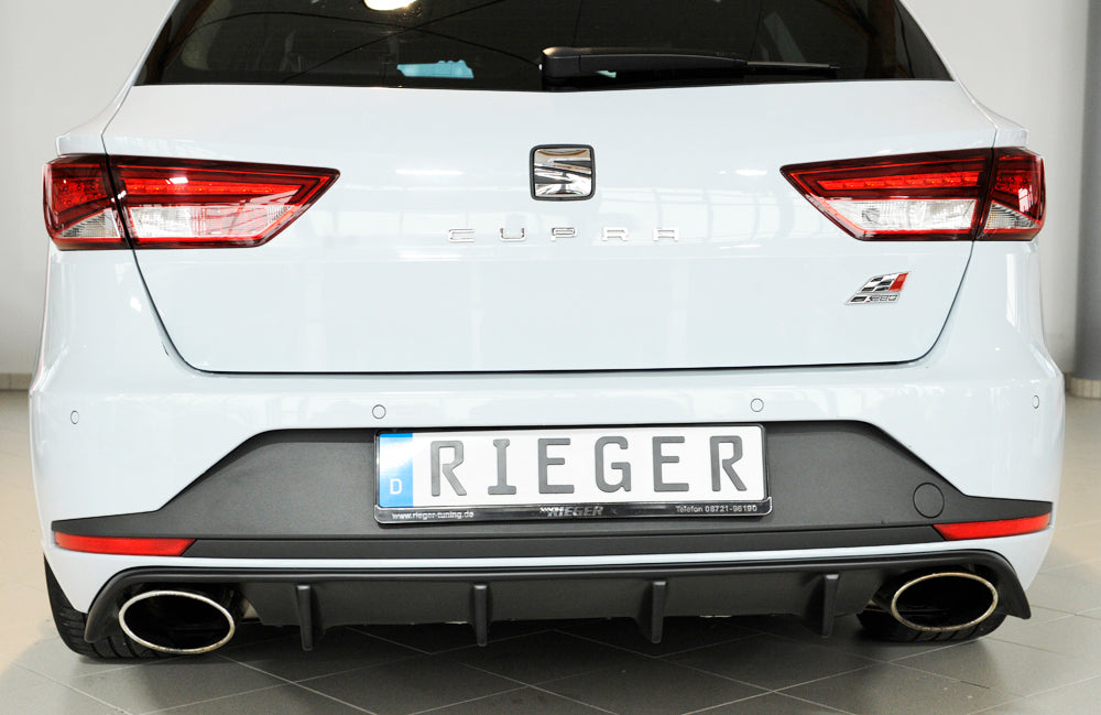 Rieger 00027024 SEAT 5F Leon Cupra Rear Diffuser for Original Tailpipe Left & RIght -  Matte Black