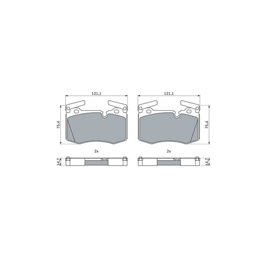 Bosch 0986424918 Brake Pad Set With Anti Squeak Plate With Mounting Manual BP2536