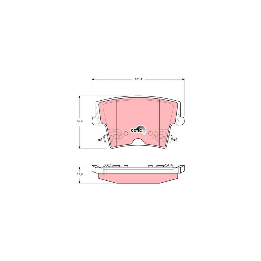 TRW Cotec Gdb4135 Brake Pad Set With Acoustic Wear Warning