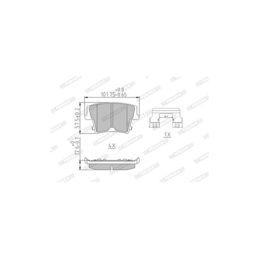 Ferodo Premier Fdb1953 Brake Pad Set With Acoustic Wear Warning With Accessories