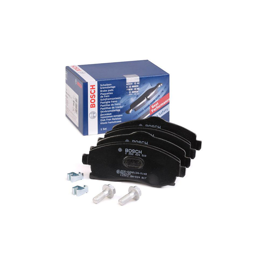 Bosch 0986494510 Brake Pad Set With Acoustic Wear Warning With Bolts Screws With Accessories BP1431