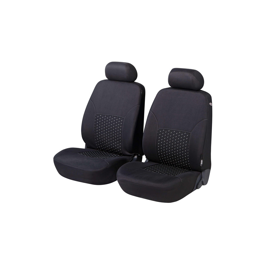 WALSER DotSpot 11938 Car seat cover Black/Grey, Polyester, Front