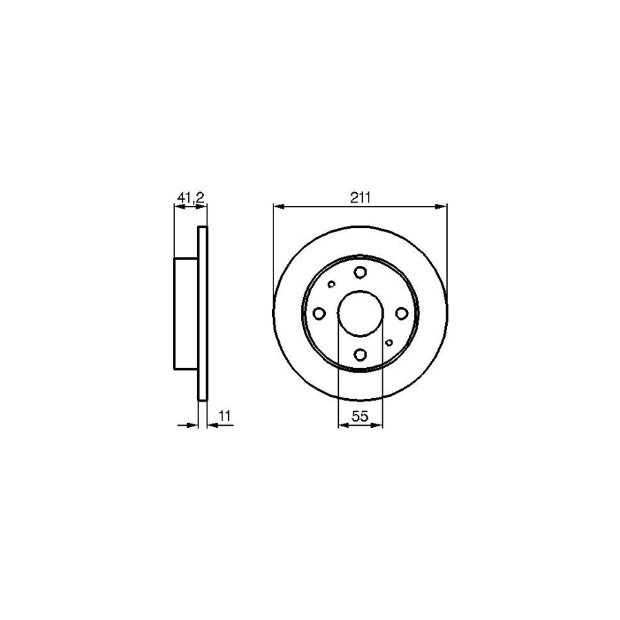 BOSCH 0 986 479 119 Brake Disc Solid Oiled