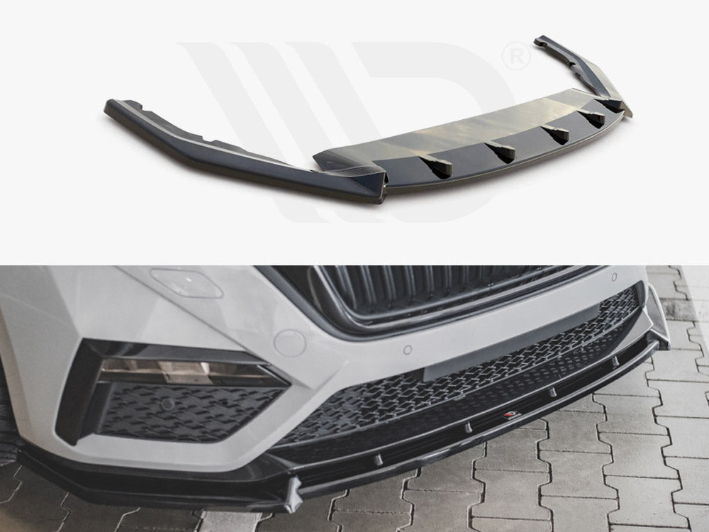 Maxton Design SK-OC-4-RS-FD1T Front Splitter V1 Skoda Octavia Rs MK4 (2020-) | Duco Car Parts UK Car Parts