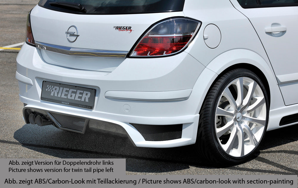 Rieger 00051267 Opel Astra H Rear Diffuser for Tailpipe Left -  Matte Black