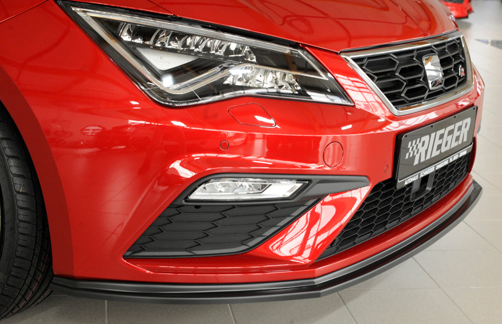 Rieger 00027030 SEAT 5F Front Splitter (Leon FR & Leon Cupra) -  Matte Black