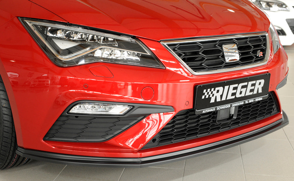 Rieger 00027030 SEAT 5F Front Splitter (Leon FR & Leon Cupra) -  Matte Black