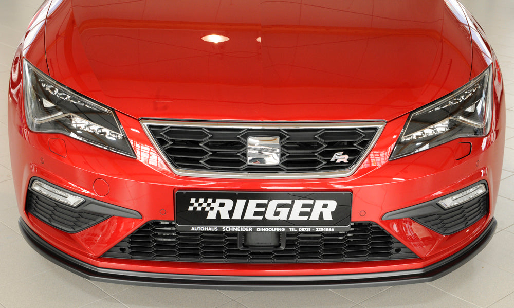 Rieger 00027030 SEAT 5F Front Splitter (Leon FR & Leon Cupra) -  Matte Black