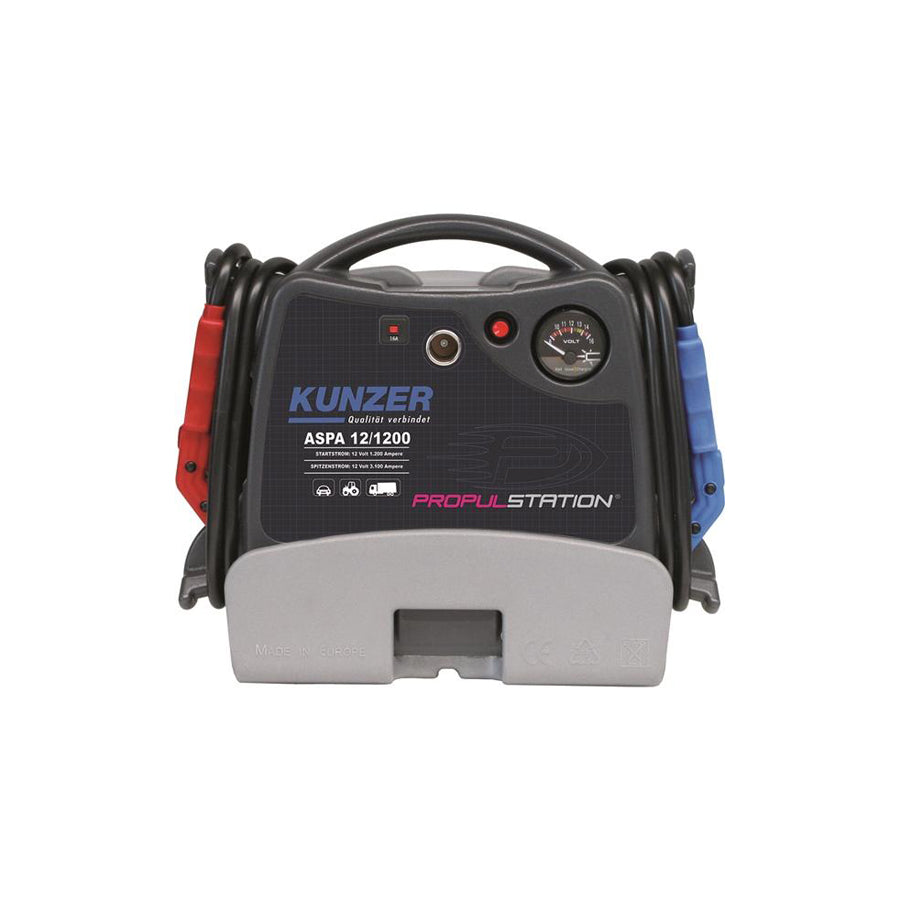 KUNZER ASPA 12/1200 Battery Charger portable, with jump starter, 12V