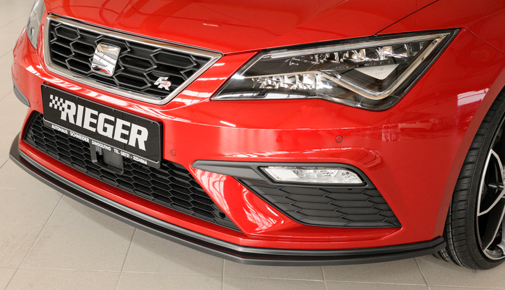 Rieger 00027030 SEAT 5F Front Splitter (Leon FR & Leon Cupra) -  Matte Black