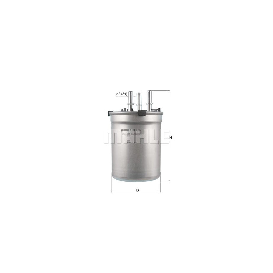 MAHLE ORIGINAL KL 838 Fuel filter for AUDI A1 In-Line Filter