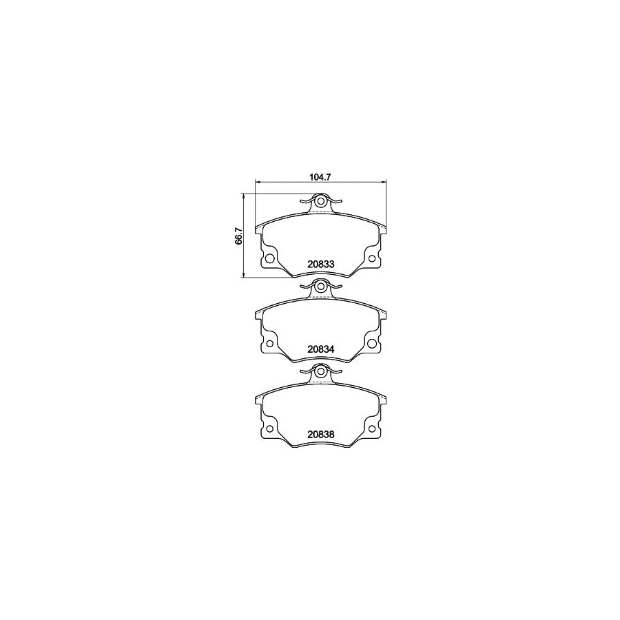 Hella 8DB 355 005 961 Brake Pad Set With Acoustic Wear Warning With Brake Caliper Screws