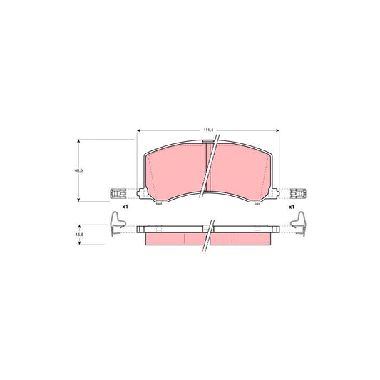 TRW Gdb3091 Brake Pad Set With Acoustic Wear Warning With Accessories
