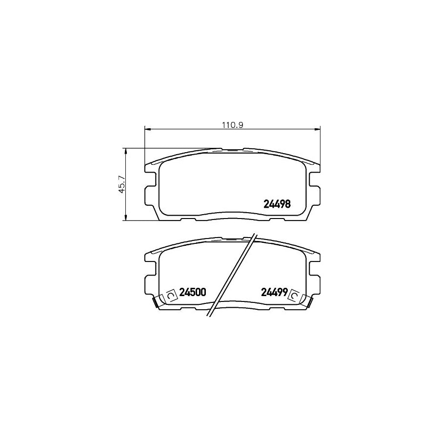 Hella 8DB 355 012 951 Brake Pad Set With Acoustic Wear Warning