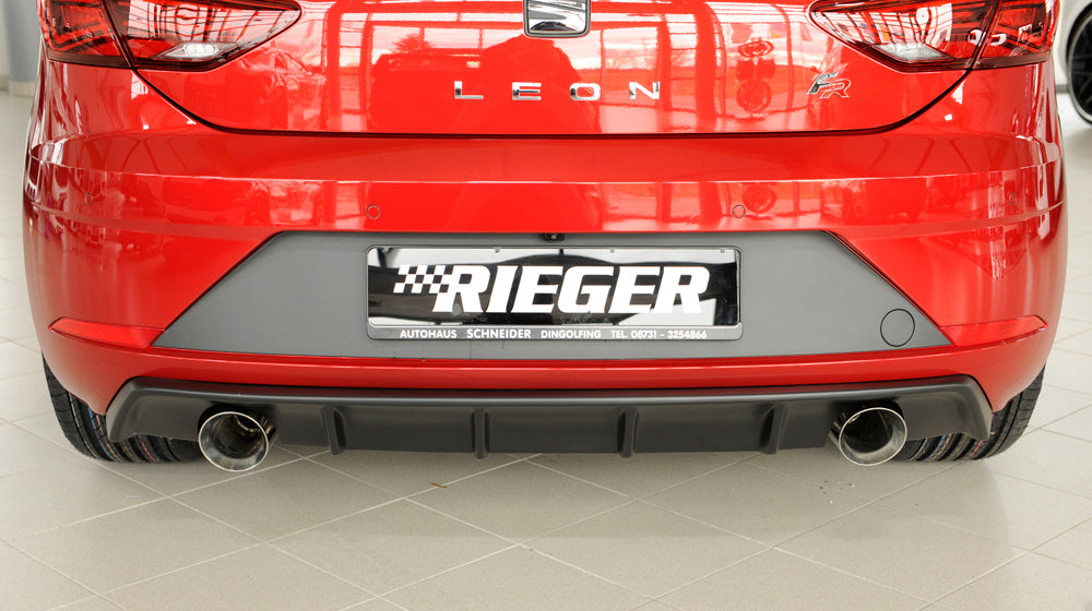 Rieger 00027034 SEAT 5F Leon FR Rear Diffuser for Sport Tailpipe Left & Right -  Matte Black