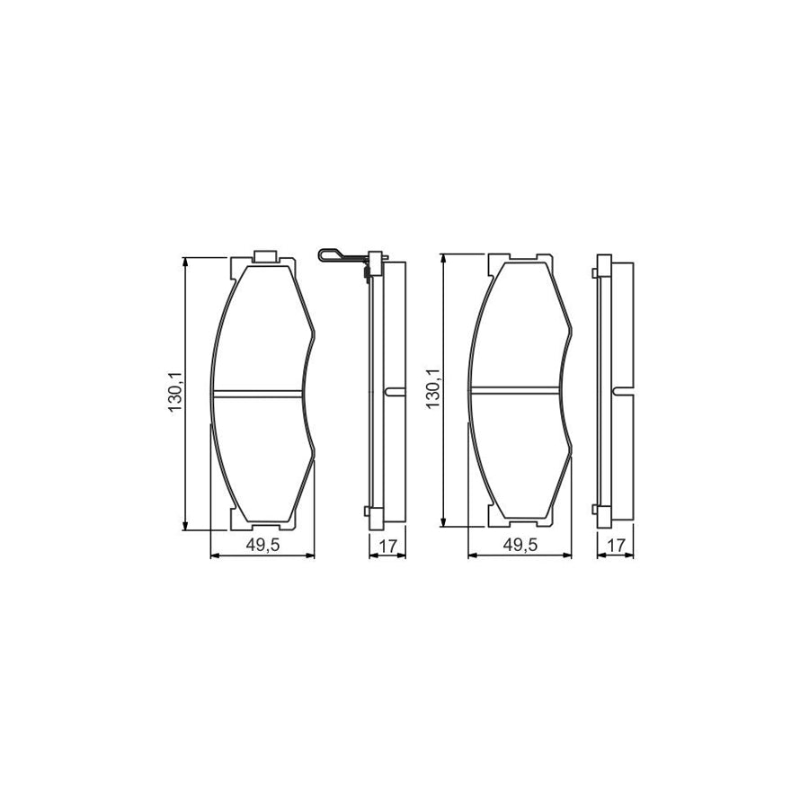 Bosch 0986495263 Brake Pad Set With Acoustic Wear Warning BP1567